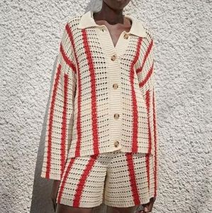 Crochet Knit Set Striped